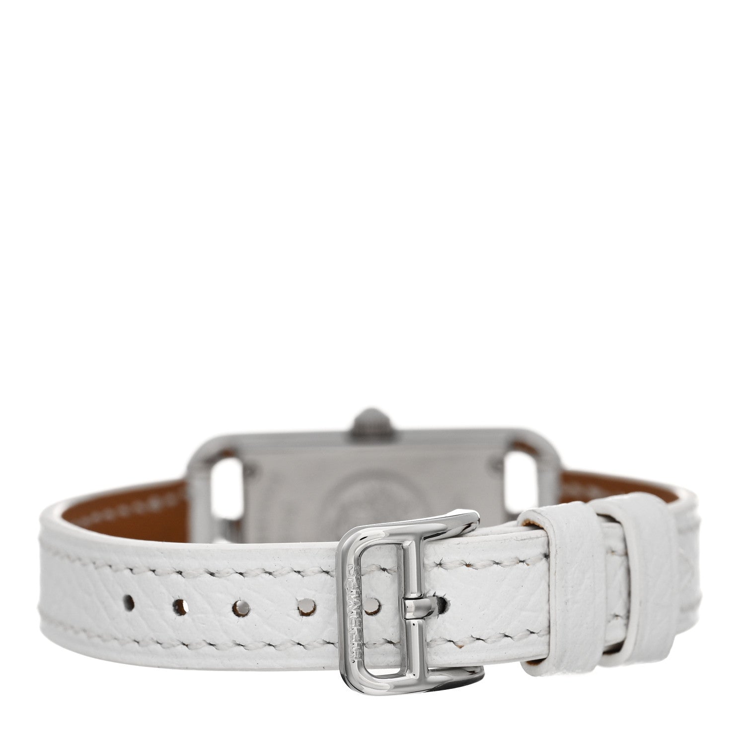 Hermes Stainless Steel Epsom 17mm Nantucket Quartz Watch Blanc 3 of 5