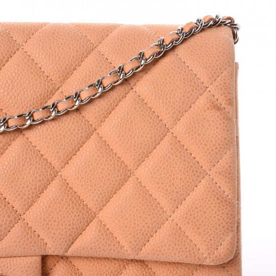 Chanel Iridescent Caviar Clutch with Chain Flap Beige 9 of 9
