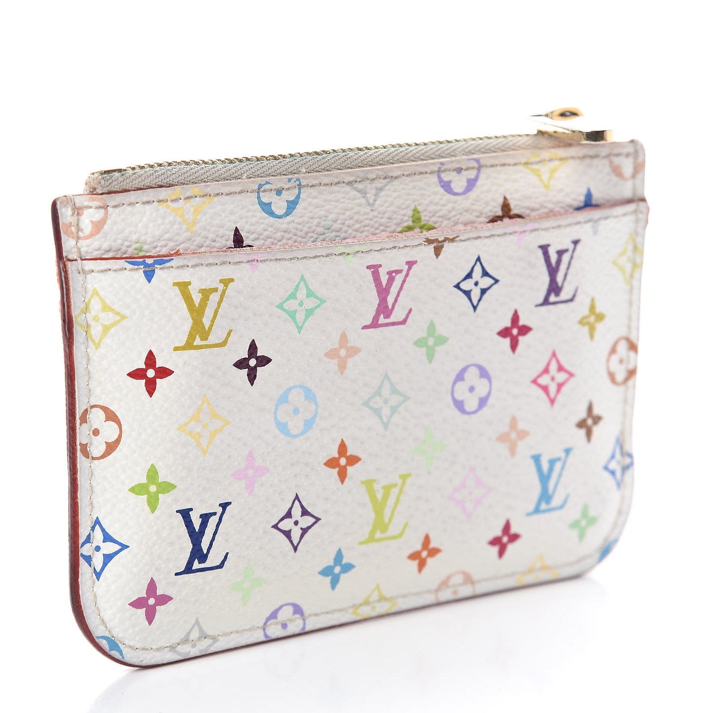 Monogram Multicolor Key Pouch White Litchi
