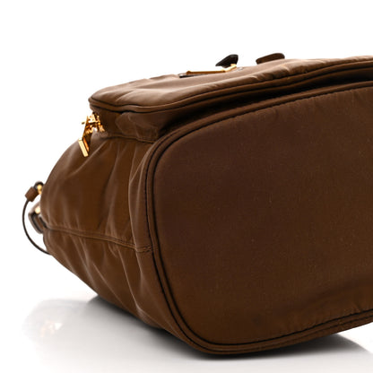 Prada Saffiano Tessuto Nylon Mini Bucket Crossbody Bag Cacao 10 of 11