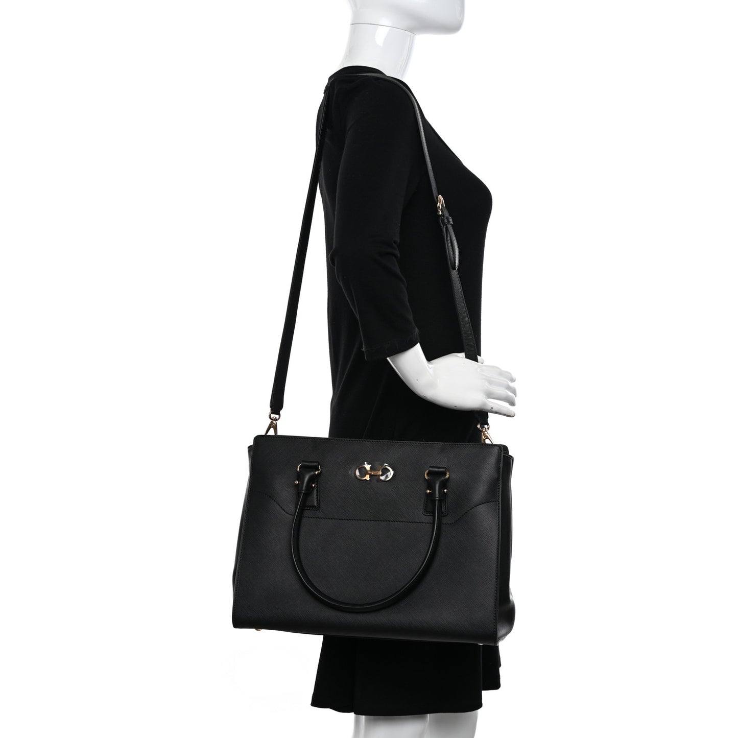 Hammered Calfskin Briana Tote Black