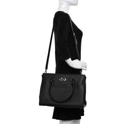 Salvatore Ferragamo Hammered Calfskin Briana Tote Black 2 of 9