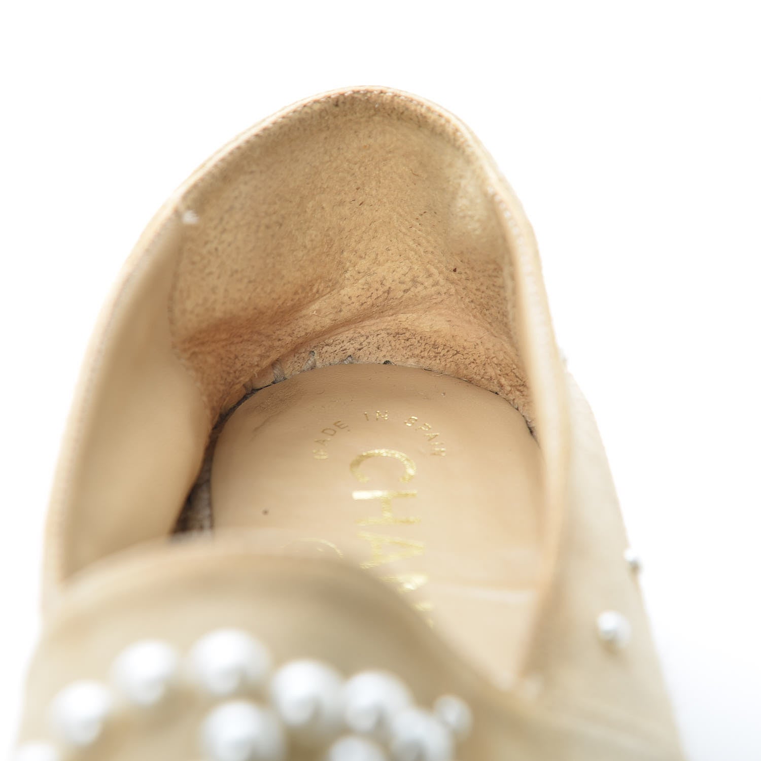 Chanel Suede Pearl CC Espadrilles 38 Beige Black 13 of 20