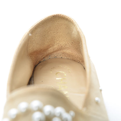 Chanel Suede Pearl CC Espadrilles 38 Beige Black 13 of 20