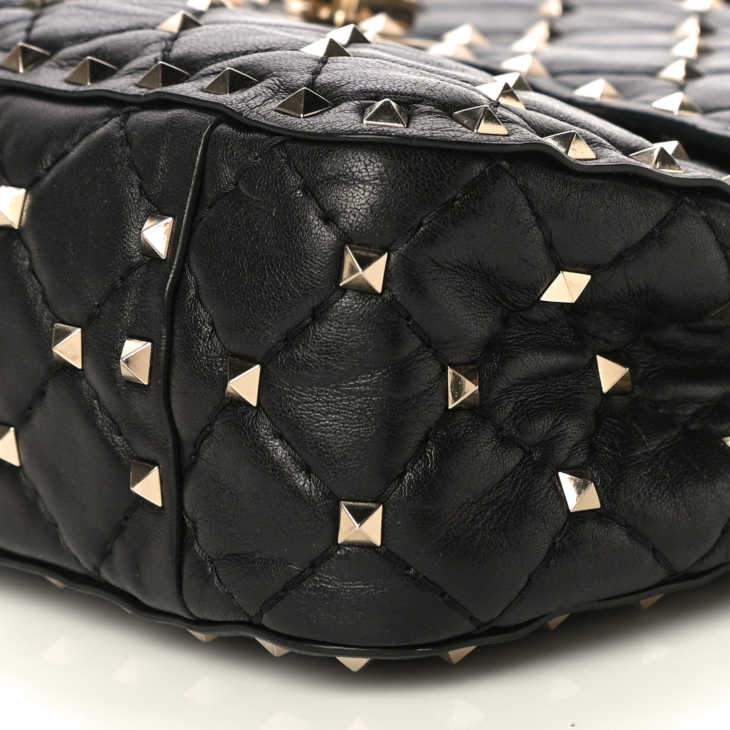 Valentino Garavani Lambskin Medium Rockstud Spike Shoulder Bag Black 9 of 11