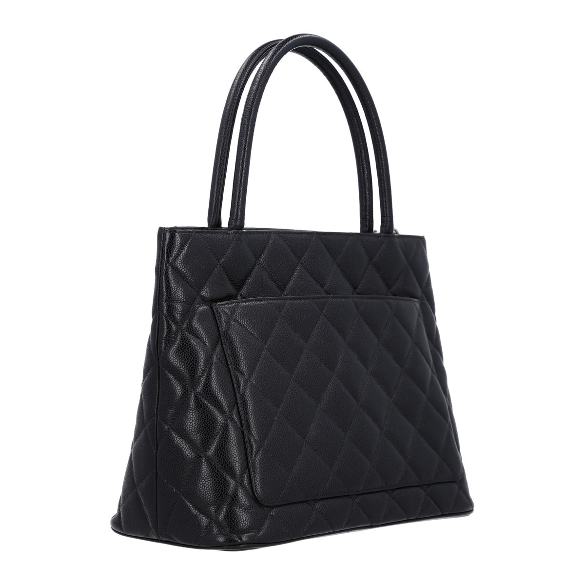 Caviar Quilted Medallion Tote Black
