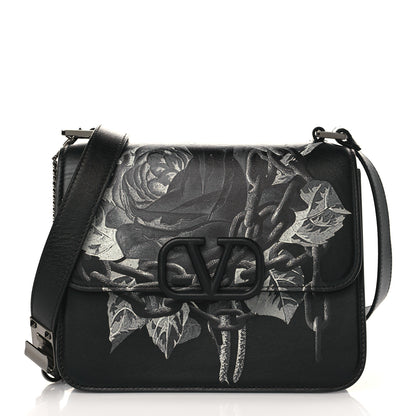 Valentino Garavani X UNDERCOVER Smooth Calfskin Rose Print VSling Shoulder Bag Black 1 of 9