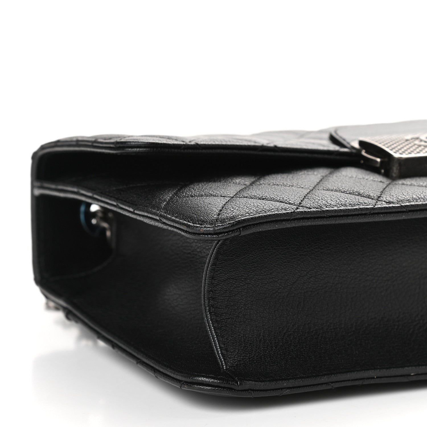 Chanel Goatskin Quilted Small CC University Top Handle Flap Black 7 of 9