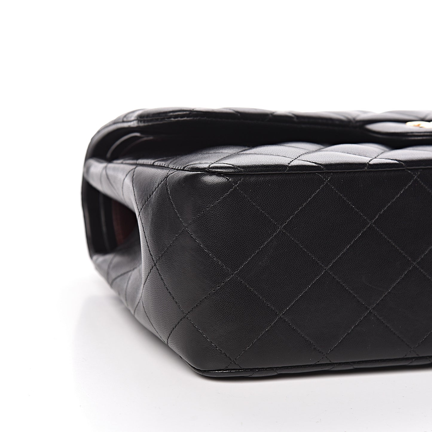 Lambskin Quilted Jumbo Double Flap Black