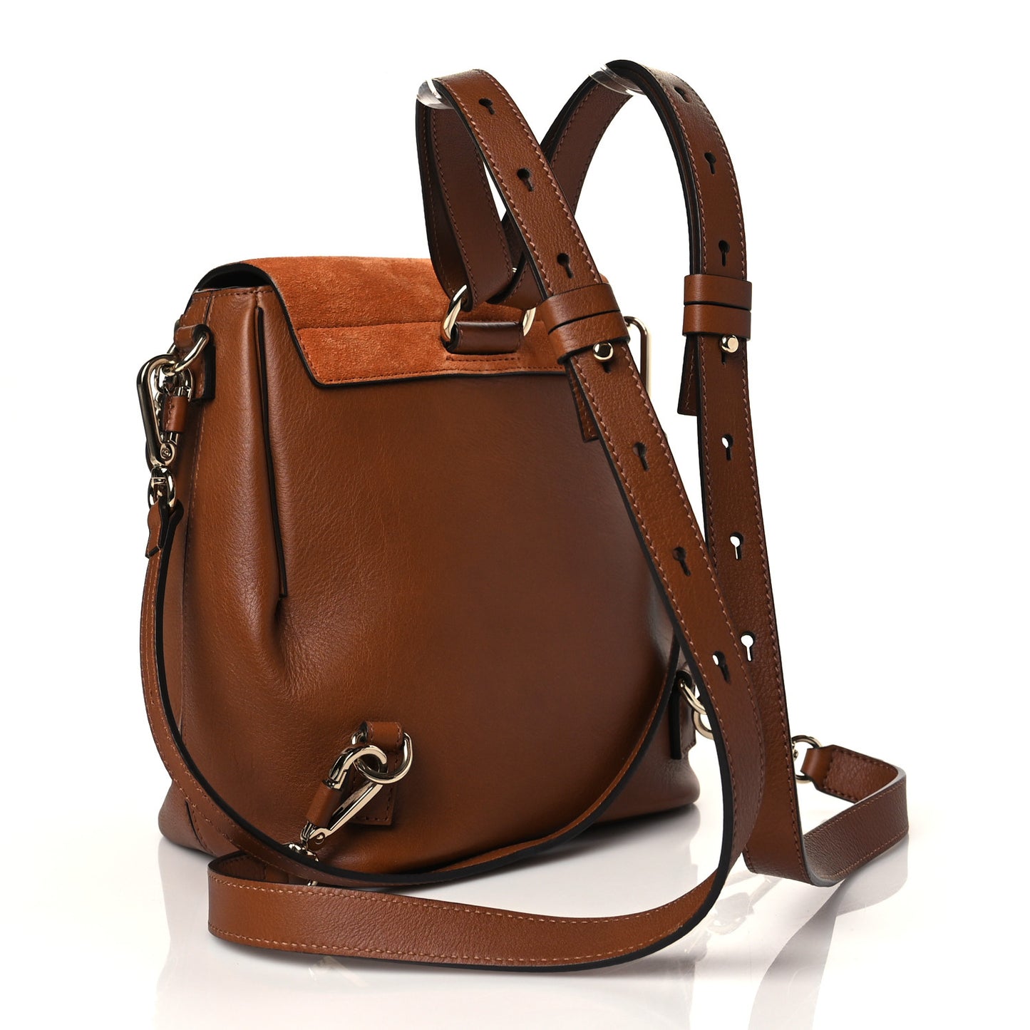 Suede Calfskin Small Faye Backpack Tan