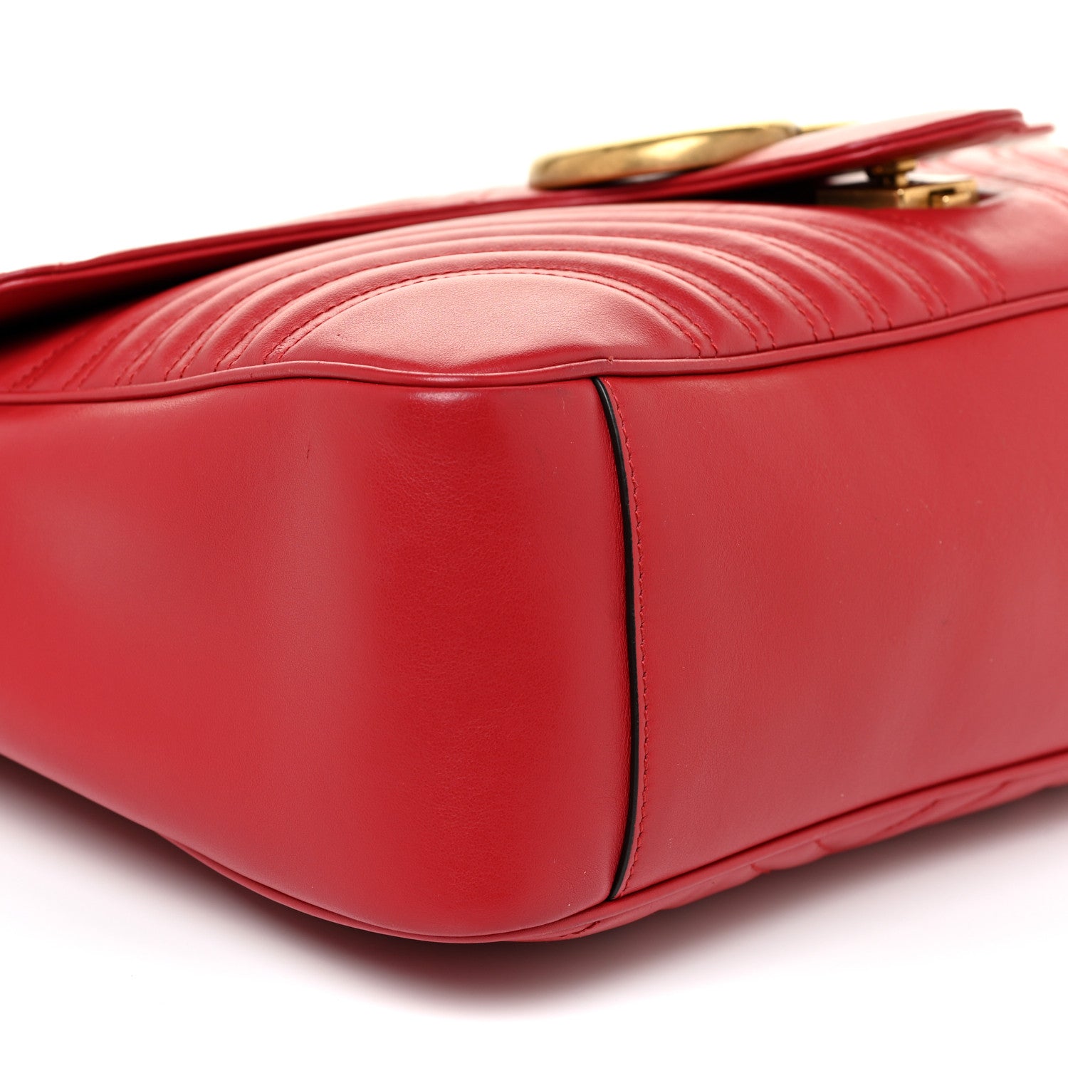 Gucci Calfskin Matelasse Large GG Marmont Shoulder Bag Hibiscus Red 8 of 14