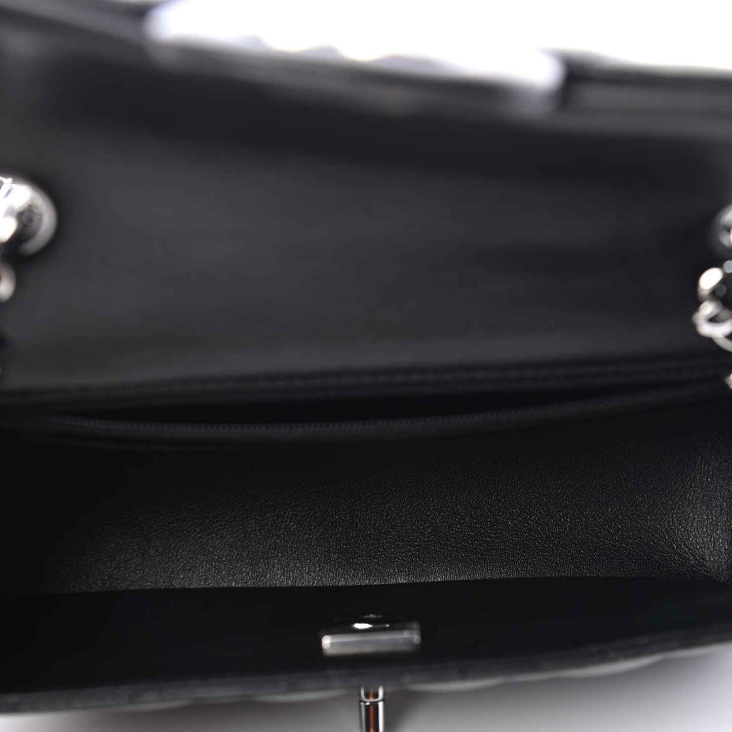 Lambskin Quilted Mini Rectangular Flap Black