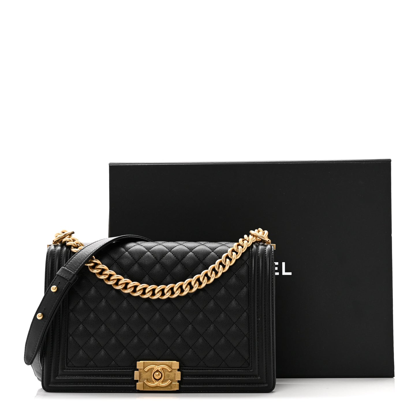 Caviar Quilted New Medium Boy Flap Black