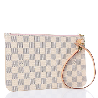 Louis Vuitton Damier Azur Neverfull MM GM Pochette Rose Ballerine 3 of 7