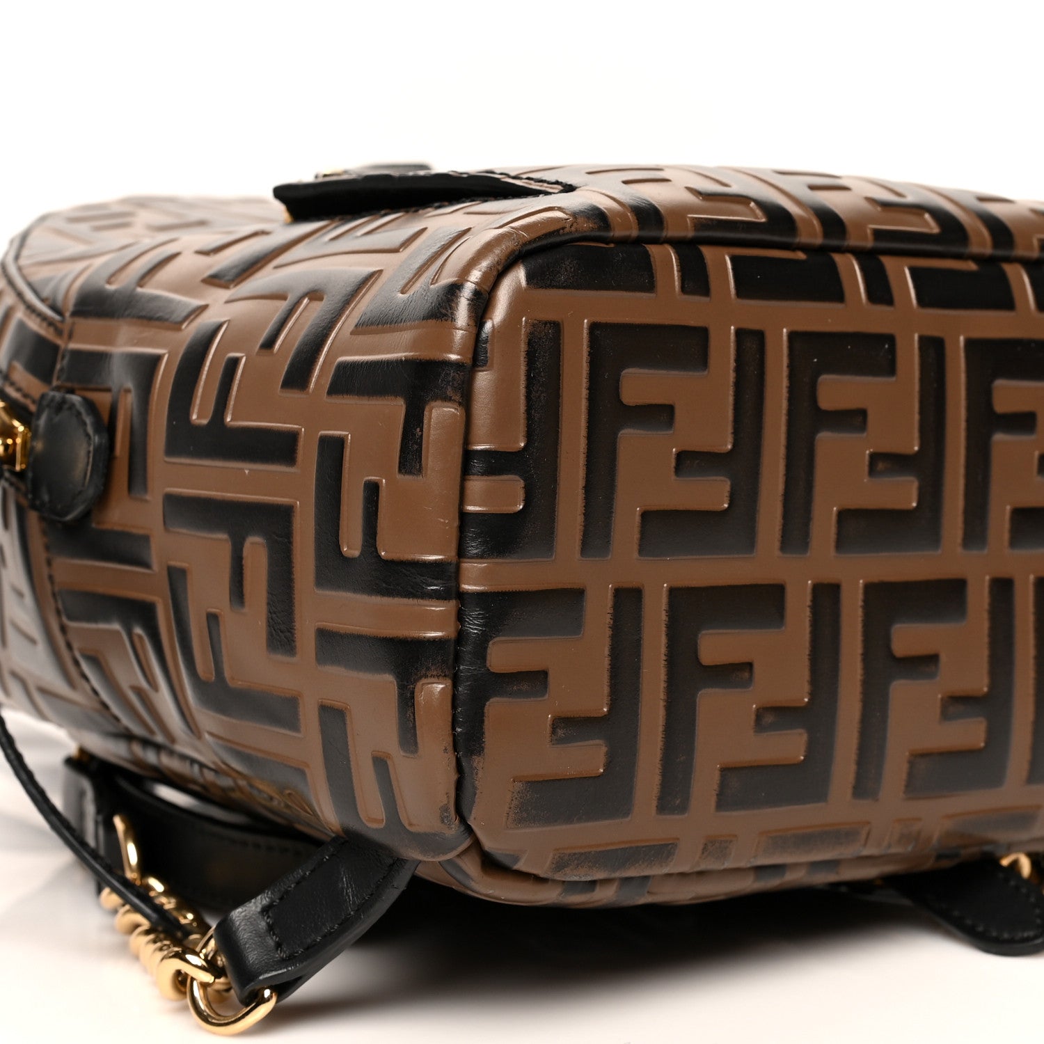 Fendi Vitello Bi-Color FF 1974 Embossed Mini Backpack Maya Black 8 of 15