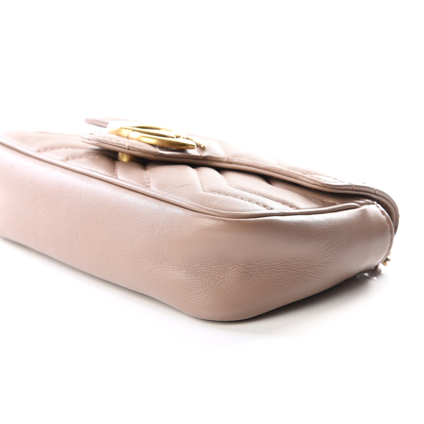 Calfskin Matelasse Super Mini GG Marmont Shoulder Bag Porcelain Rose