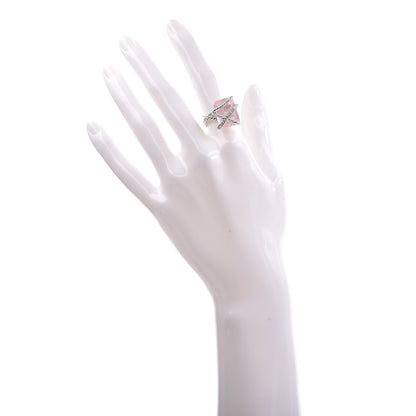 David Yurman Sterling Silver Diamond Rose Quartz 15mm Cable Wrap Ring 59.1 6 2 of 4