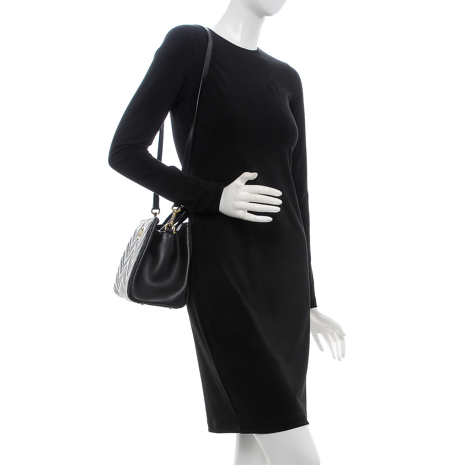 Gucci Calfskin Matelasse Small GG Marmont Tote Black 2 of 13