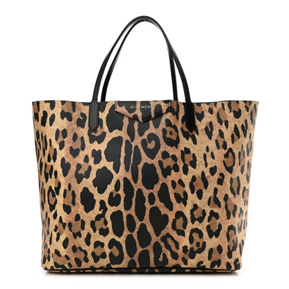 Givenchy Textured Coated Canvas Leopard Print Large Antigona Tote 1 of 11