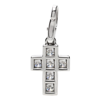 Cartier 18K White Gold Diamond .84ctw Cross Charm Pendant 3 of 8