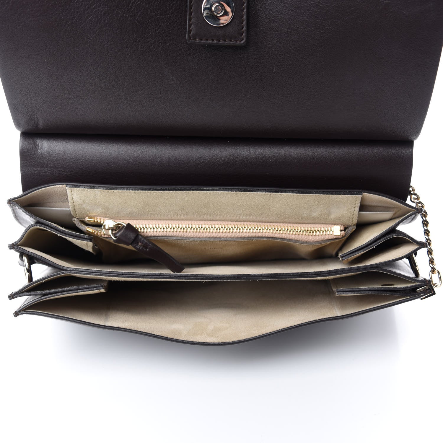 Chloe Suede Calfskin Medium Faye Shoulder Bag Dark Purple 5 of 10