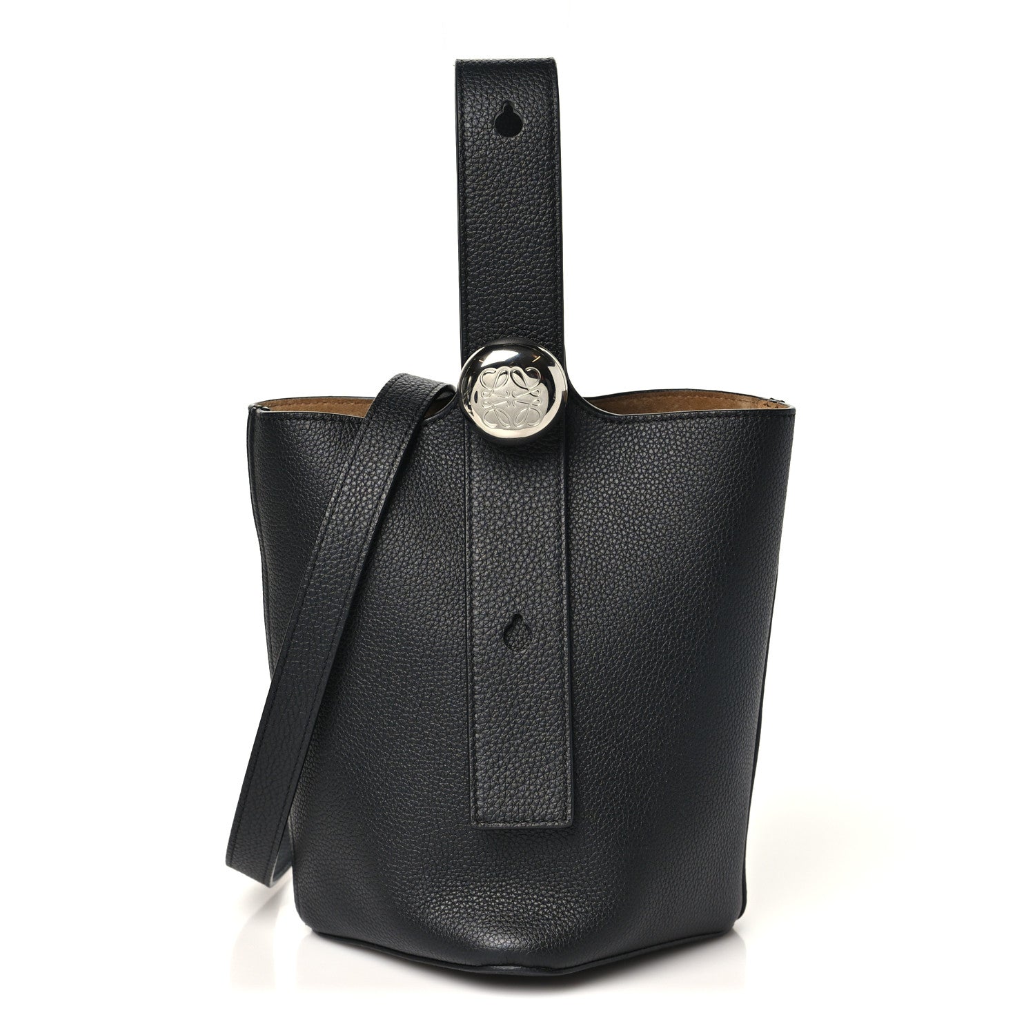 Loewe Soft Grained Calfskin Mini Pebble Bucket Bag Black 1 of 11