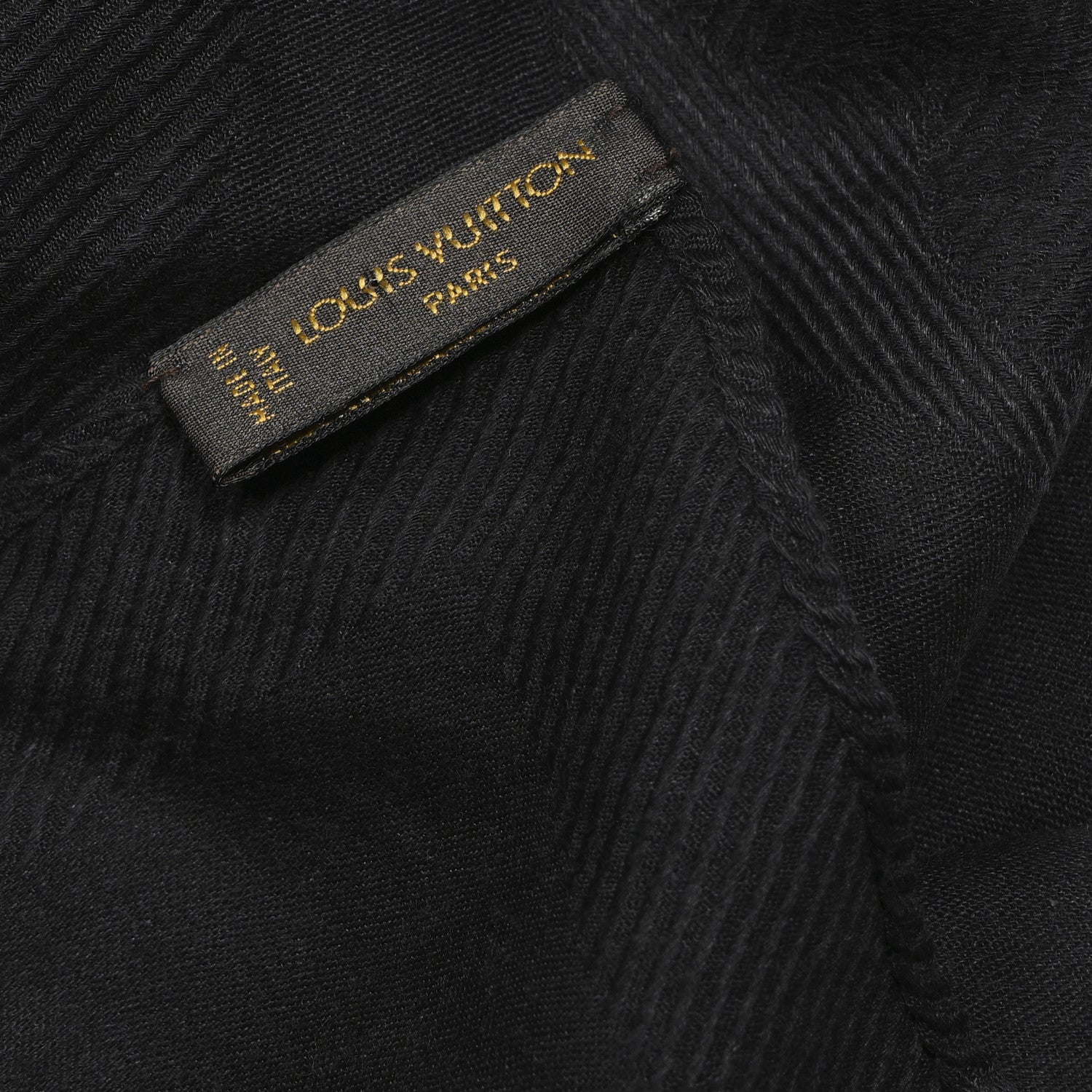 Louis Vuitton Cashmere Silk Monogram Stole Black 3 of 6