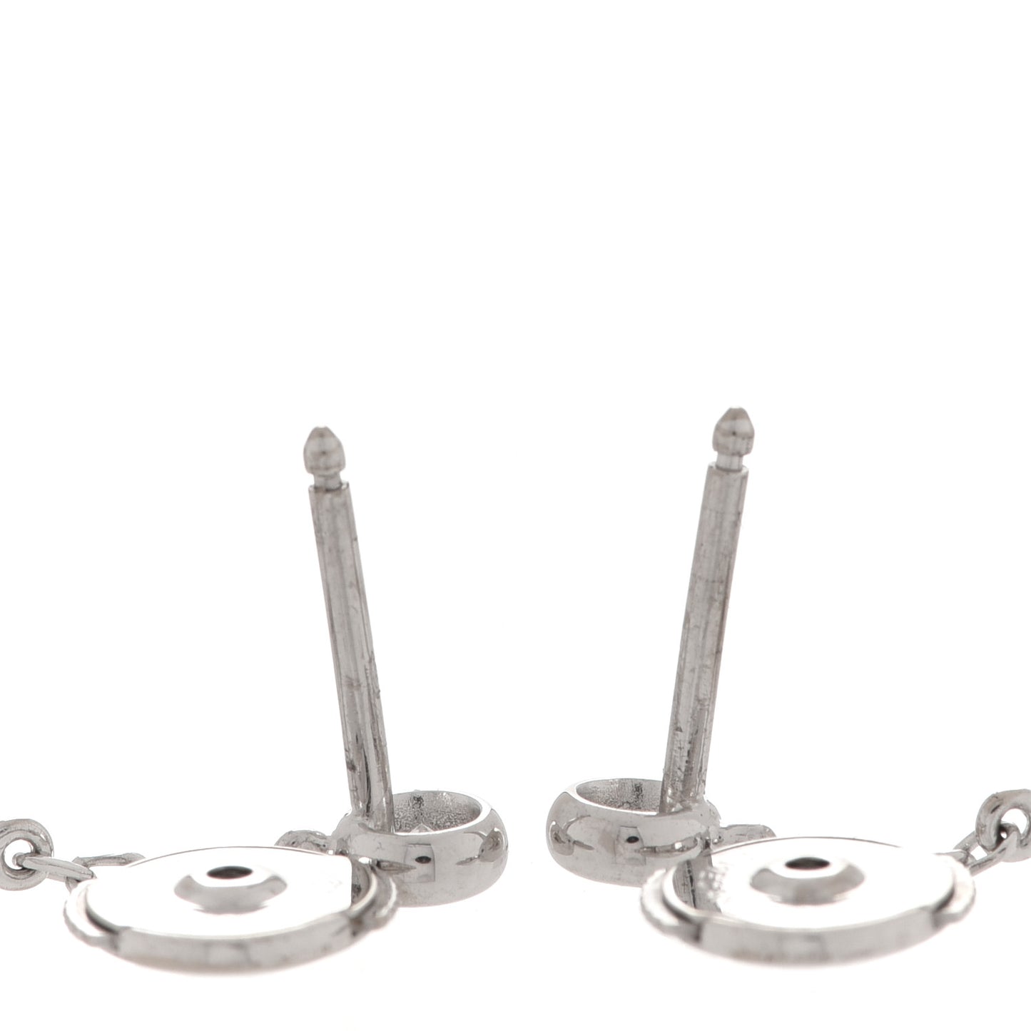 18K White Gold Diamond Plume De Chanel Drop Earrings