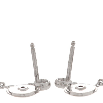 Chanel 18K White Gold Diamond Plume De Chanel Drop Earrings 3 of 10