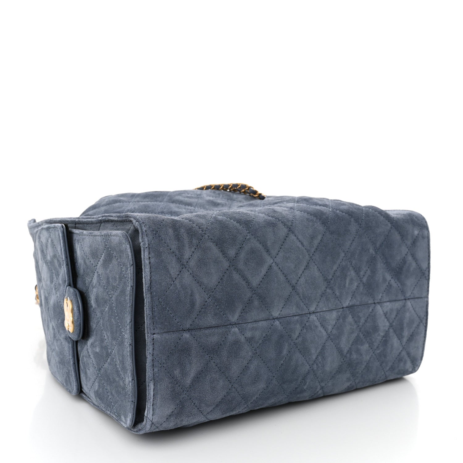Chanel Suede Quilted Medium Chanel 25 Handbag Blue 8 of 14