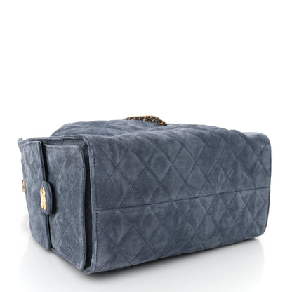 Chanel Suede Quilted Medium Chanel 25 Handbag Blue 8 of 14