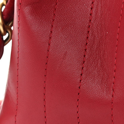 Chanel Lambskin Chevron Quilted Maxi Double Flap Red 12 of 12
