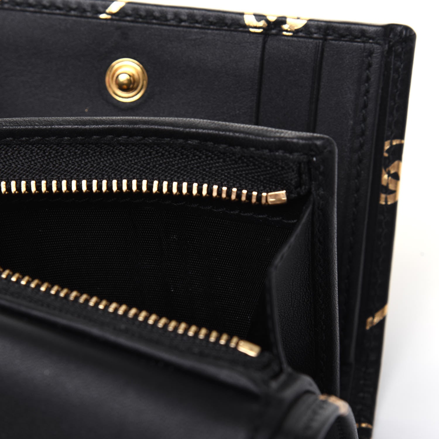 Gucci Calfskin Diagonal GG Wallet Black Gold 7 of 13