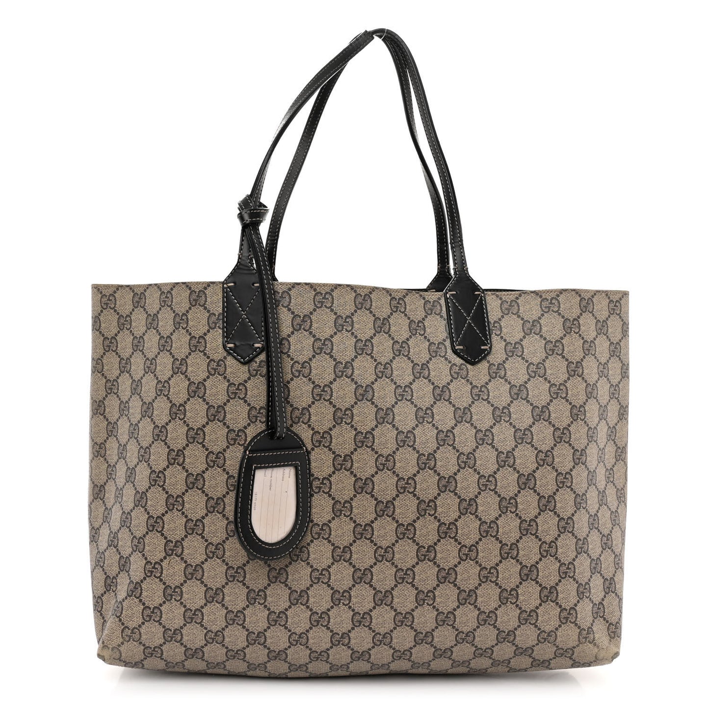 Calfskin GG Supreme Monogram Large Reversible Tote Black