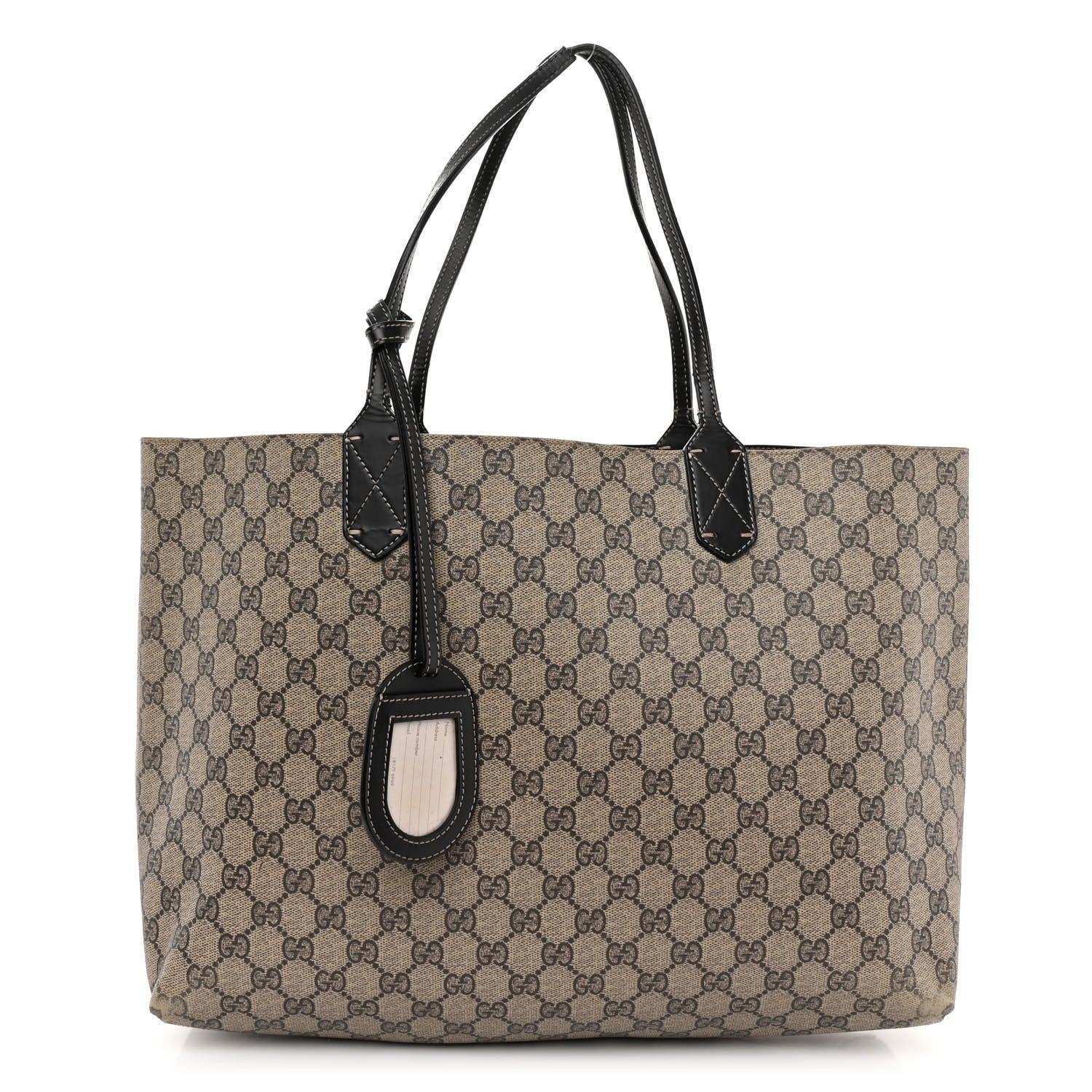 Gucci Calfskin GG Supreme Monogram Large Reversible Tote Black 1 of 17