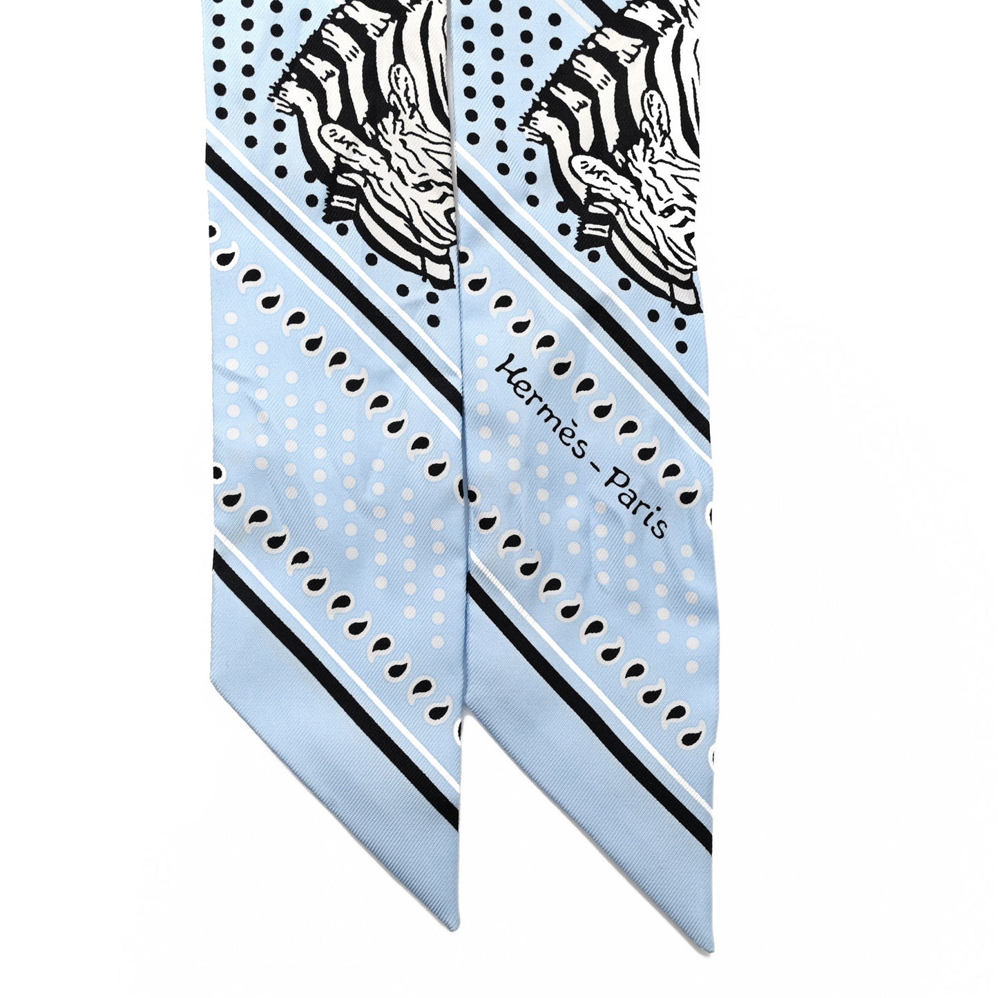 Silk Les Zebres Twilly Ciel Black White