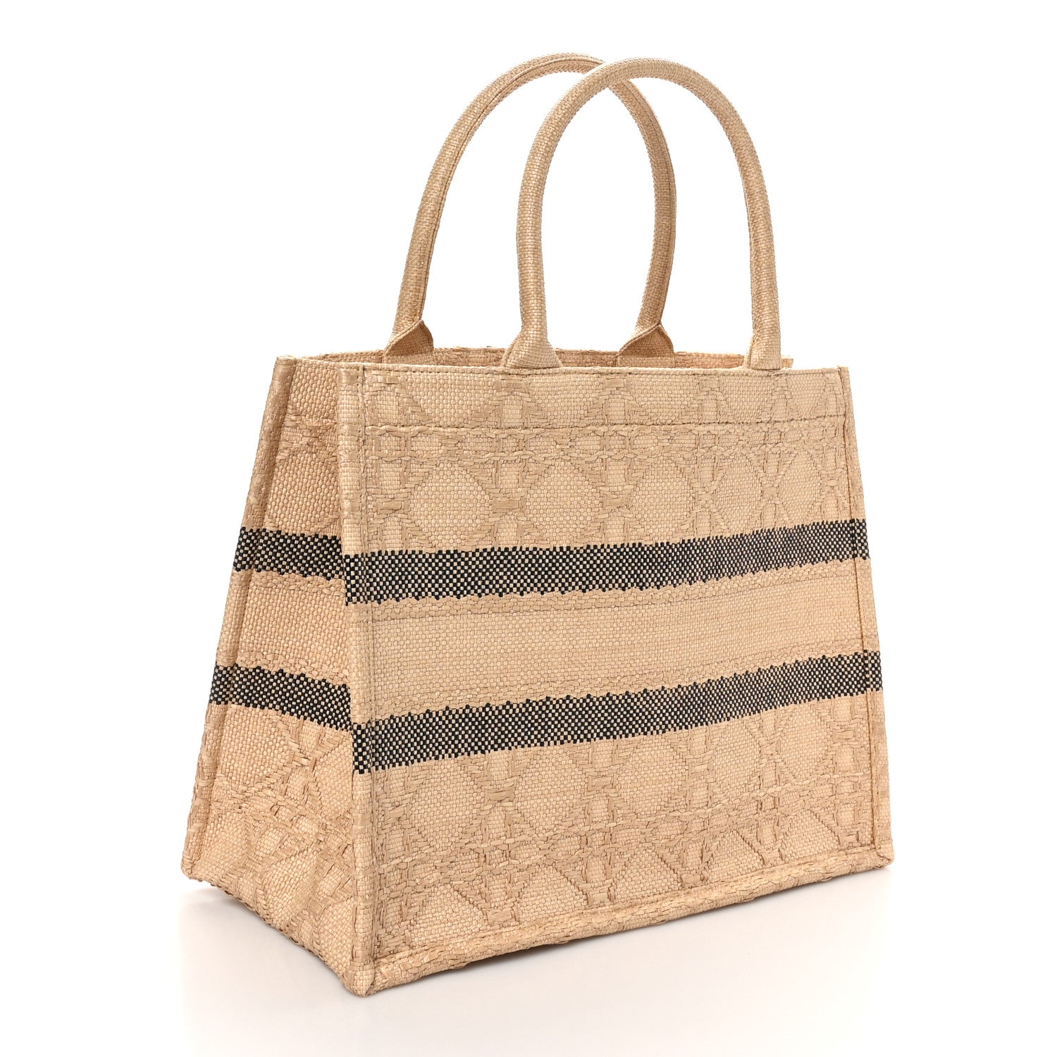 Christian Dior Raffia Cannage Medium Book Tote Natural 2 of 10