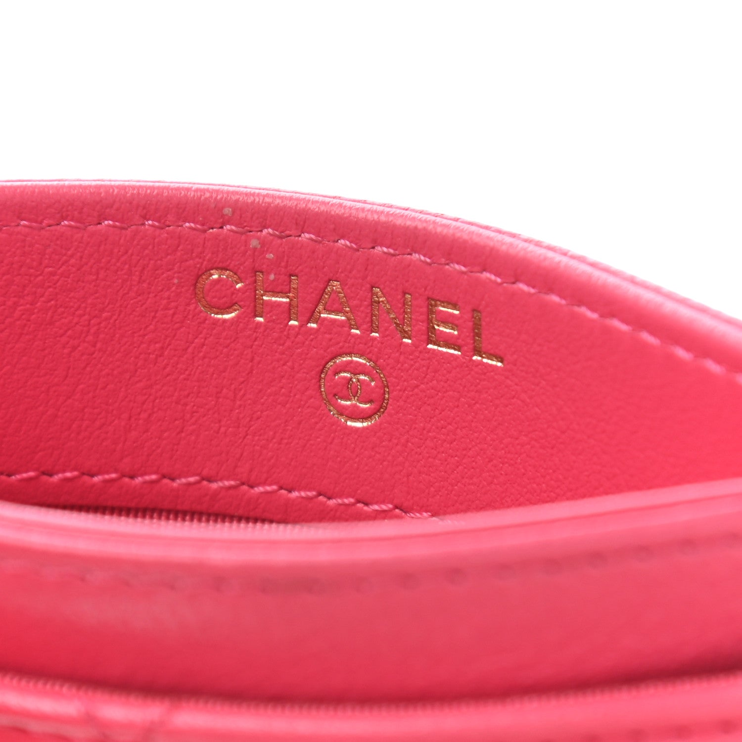 Chanel Shiny Goatskin Quilted Chanel 19 Card Holder Dark Pink 7 of 8