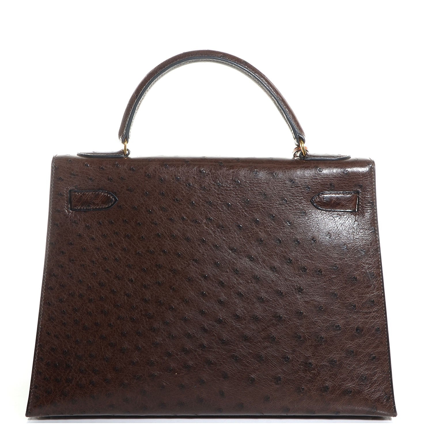 Hermes Ostrich Kelly Sellier 32 Chocolate 4 of 17