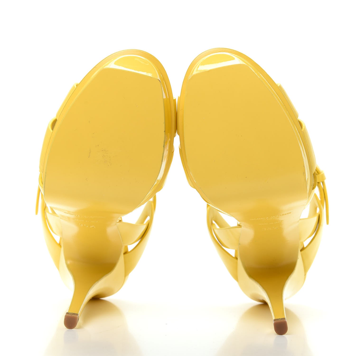 Saint Laurent Patent Tribute 105 Platform Sandals 35.5 Citron 6 of 11