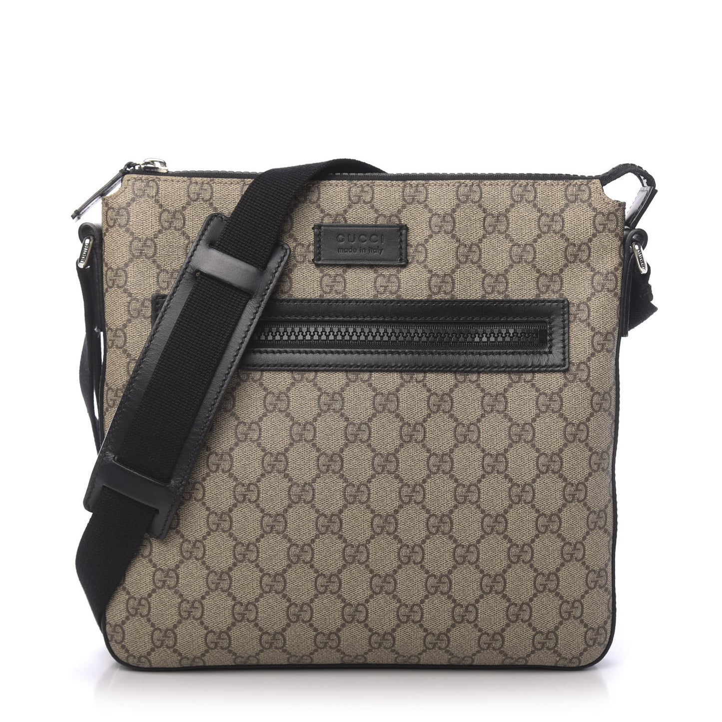 GG Supreme Monogram Flat Messenger Bag Black