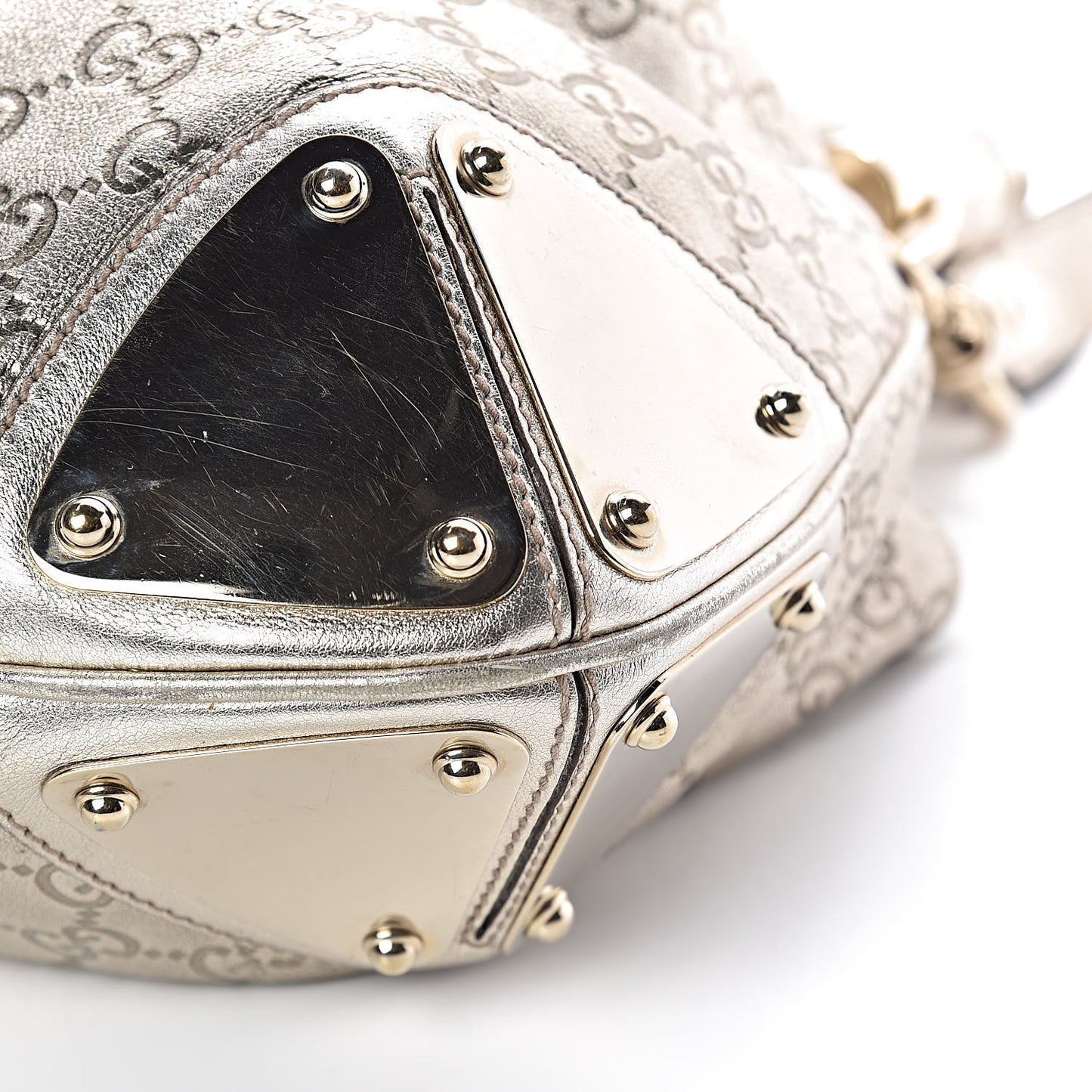 Metallic Guccissima Medium Indy Top Handle Hobo Gold
