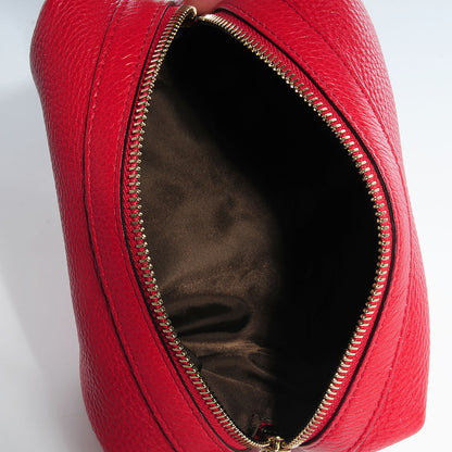 Gucci Pebbled Calfskin Medium Soho Cosmetic Case Red 6 of 9