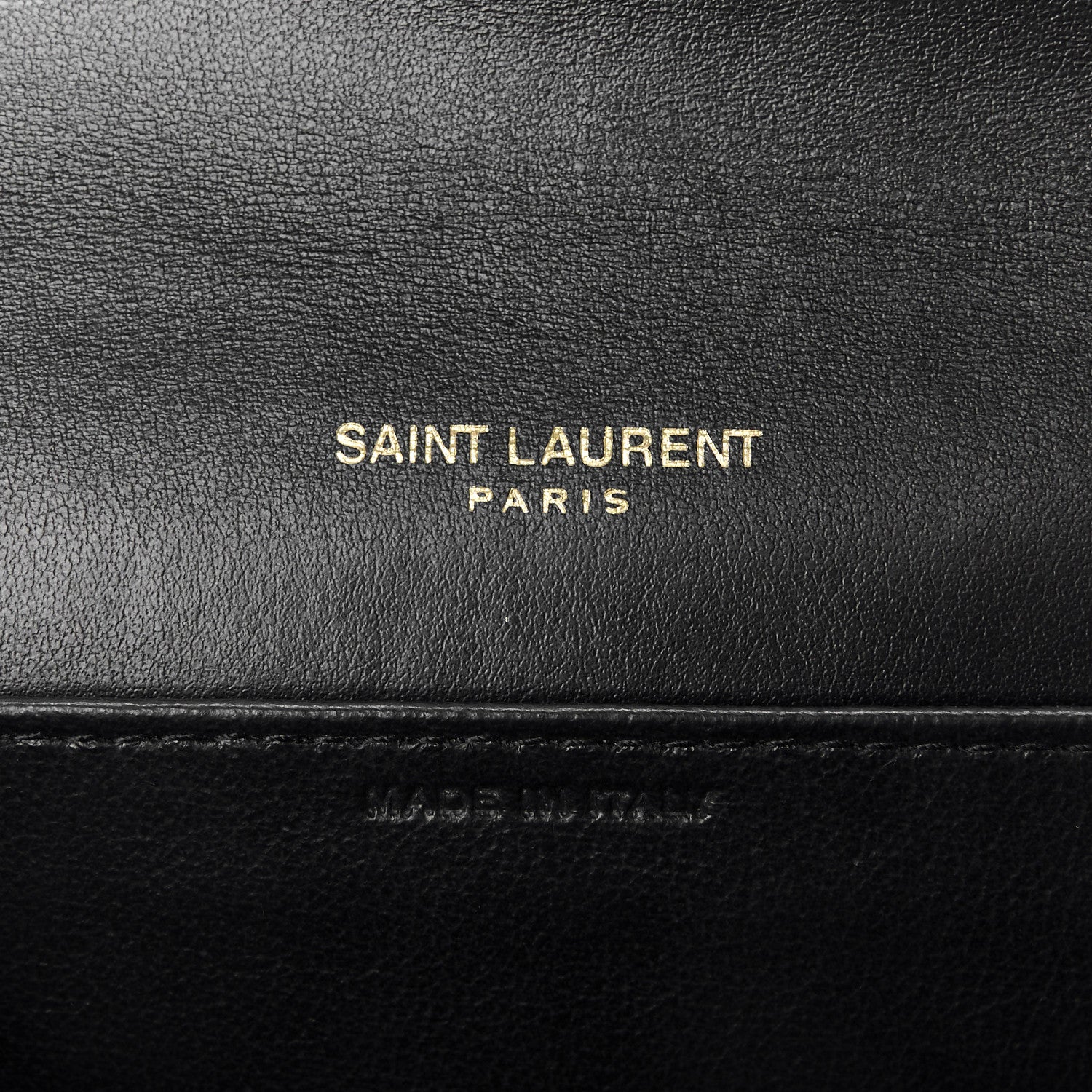 Saint Laurent Calfskin Crocodile Embossed Monogram Uptown Chain Wallet Black 7 of 12