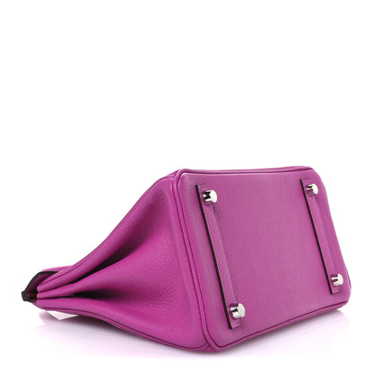 Hermes Taurillon Novillo Verso Birkin 25 Magnolia Rouge Casaque 4 of 11