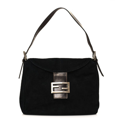 Fendi Suede Shoulder Bag Black 1 of 12