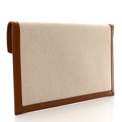 Saint Laurent Canvas Uptown Pouch Natural Beige Brick 3 of 8
