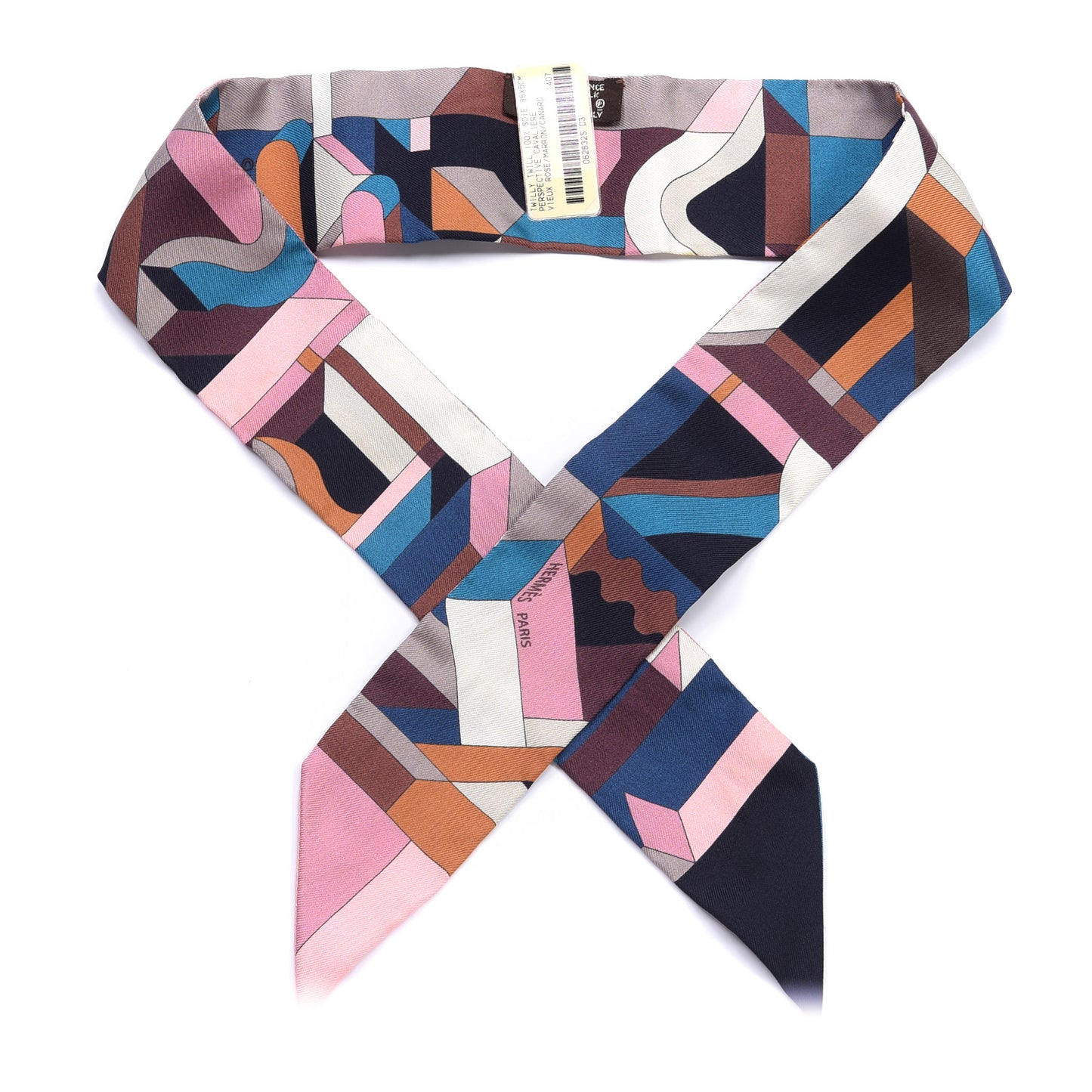 Silk Perspective Cavaliere Twilly Vieux Rose Marrone Canard