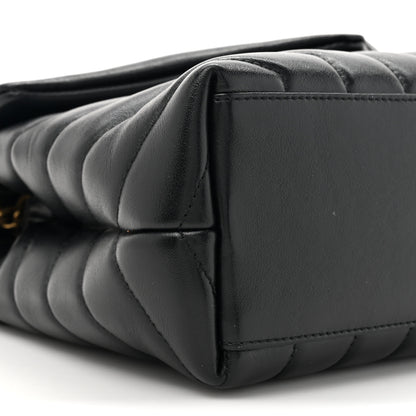 Saint Laurent Calfskin Y Quilted Monogram Small Loulou Chain Satchel Black 11 of 13