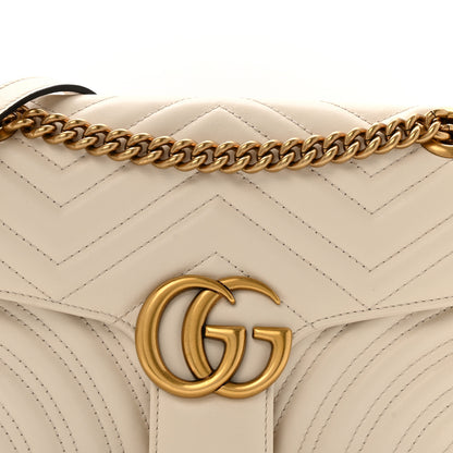 Gucci Calfskin Matelasse Small GG Marmont Shoulder Bag White 8 of 13